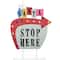 4ft. 2D Vintage Vegas Santa Stop Here Sign with Cool White, Warm White & Red Flowing UL LED Lights